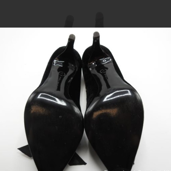 Stella McCartney black velvet bow pumps sz 37 - Picture 2 of 7